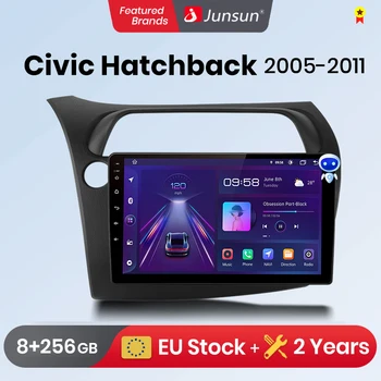 Junsun V1pro CarPlay Авто Радио Мултимедиен Плеър За Honda Civic Хетчбек 2005 2006 2007-2011 Android Auto GPS 2din авторадио