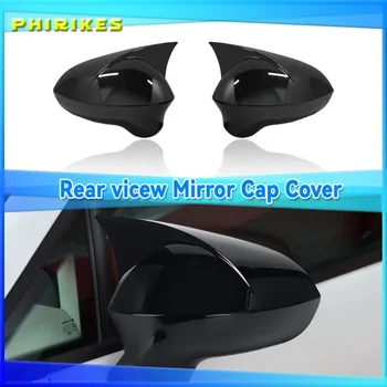2 Парчета от висококачествена ABS-пластмаса, капаци за огледала в стил прилеп, на огледалото за обратно виждане, пиано черен цвят за Seat ibiza Cupra 2009-2017
