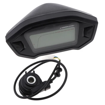 LCD дигитален скоростомер за мотоциклети, оборотомер, датчик пробег - универсален