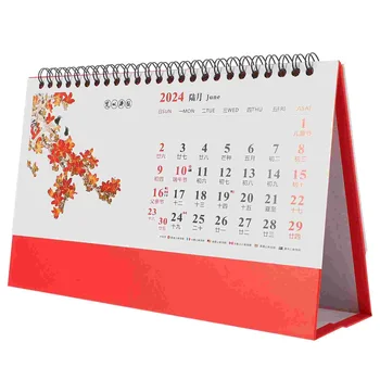 Мини настолен календар, списък, Календар китайски стил, който планира декор, Календар на спиралата корици, Офис аксесоари
