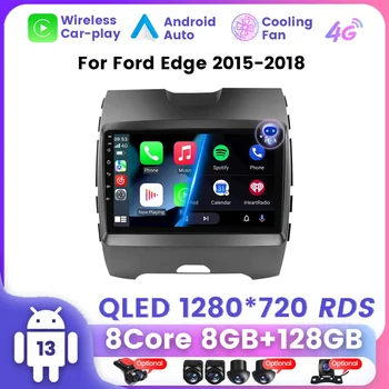2 Din Android Охлаждащ Вентилатор Радио за Ford Ranger 2 Everest 2 за Ford Edge 2 2015 - 2018 Автомобилен Мултимедиен Плеър AHD Помещение Carplay