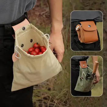 Чанта за събиране на храни, универсален размер джоба на съвсем малък, чанта за събиране на плодове на открито с защелкивающимся на стена