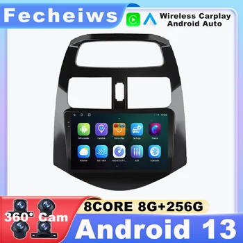 Android 13 За Chevrolet Spark Beat Matiz Creative 2010-2014 Радиото в автомобила Безжичен Carplay Auto DSP Мултимедийна GPS Навигация BT