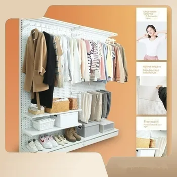 Произведено стоманен шкаф за дрехи Прости отворени рафтове за съхранение шкафове за дрехи, шкафове за спални, Рафтове-организаторите за мебели за дома