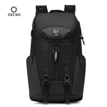 Мъжки раница OZUKO, многофункционален бизнес раница с голям капацитет, водоустойчива раница за пътуване, чанта за лаптоп, модерна спортна чанта