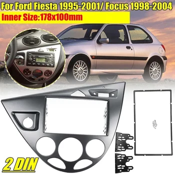 Двойна 2 Din Магнитола Автомобили Рамка Панел На Таблото За Ford Fiesta 1995-2001 Авто Тампон, За да 