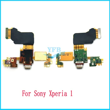 За Sony Xperia 1 5 10 I II III 2 3 Plus J9110 J811 5x5 J8210 J9210 USB Порт за Зарядно Устройство Гъвкав Кабел С Микрофон