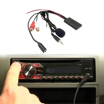 Универсално автомобилно радио, 3.5 мм RCA аудио вход AUX Bluetooth микрофон, кабел за Ріопеегдля на Hyundai за Nissan за Mazda