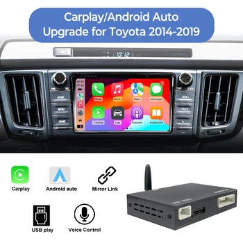 Безжична Apple Carplay Android на авточасти За TOYOTA Touch 2 ЛЕТОПИСИ Avalon Corolla, Camry, Auris, Yaris RAV4 Highlander 2014-2019 Декодер