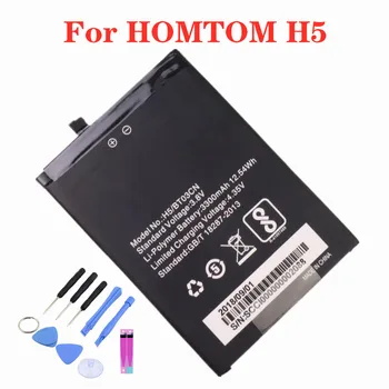 Новата работа на смени батерия за HOMTOM H5 BT03CN 3300 mah Висококачествена батерия за мобилен телефон + инструменти
