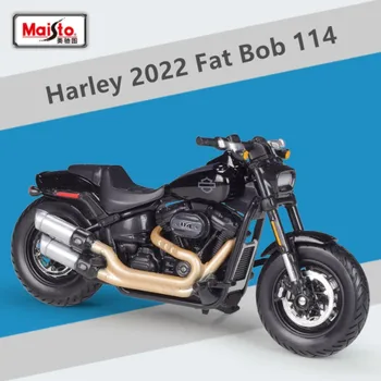 Maisto 1:18 Harley Davidson 2022 Fat Bob 114 Спортен Мотоциклет От Сплав Метал Градинска Състезание Модел На Мотоциклет Са Подбрани Детска Играчка За Подарък