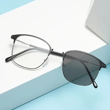 Нови модни фотохромичните слънчеви очила с защита от синя светлина за мъже и жени, които променят цвета, слънчеви очила унисекс, модерен и прости слънчеви очила