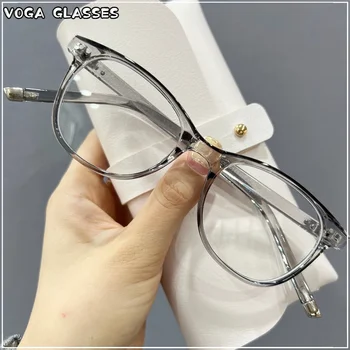 Очила с квадратни рамки 2023, прозрачни лещи, дамски маркови очила, оптични рамки за очила, Прозрачни елементи за очила при късогледство