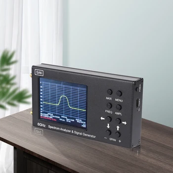 6G 35-6200 Mhz Безжична генератор на сигнали Тестер Портативен Уред за анализ на спектъра Ръчно честотен анализатор