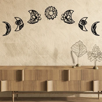 Комплект от 7 акрилни стикери Moon на стена, за дома, спални и украса на стени