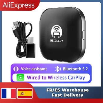 Безжичен адаптер Carplay Smart Box Wi-Fi На 2,4 G + 5,8 Ghz Bluetooth за връзка с безжична мрежа Apple Carplay Android Auto Автомобилен ключ Ai Box
