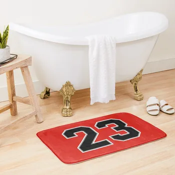 Баскетболен Червен 23-ти номер Подложка за баня, Тоалетна чиния, Отгоре постелки за баня, килим за подложка за баня