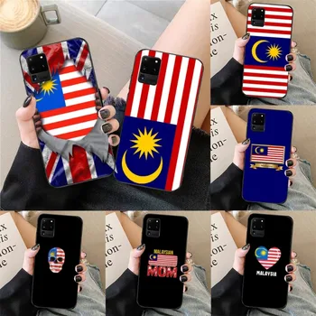 Калъф за мобилен телефон с флага на Малайзия за Samsung Galaxy S23, S22, S21, S10, S9, S8, сверхмягкий черен калъф за вашия телефон