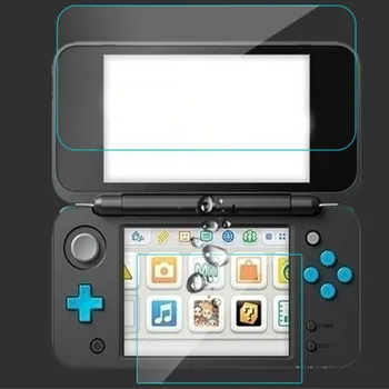 2 ЕЛЕМЕНТА Протектор на екрана от закалено стъкло + Долна прозрачен защитен филм с пълно покритие за Nintendo New 2DS XL/LL 2DSXL/2DSLL