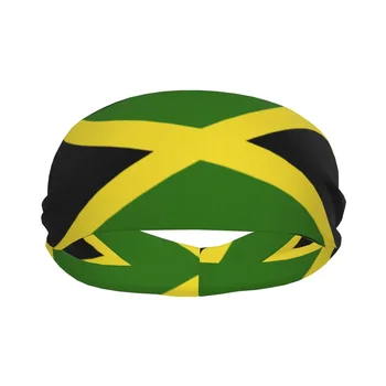 Спортна превръзка на главата Преносима превръзка от неопрен за коса Флаг Ямайка Лентата за увиване на коса Спортна превръзка от неопрен за колоезденето джогинг упражнения