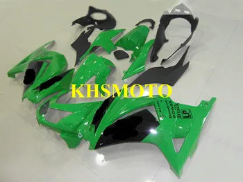 Комплект мотоциклетни Обтекателей за KAWASAKI Ninja ZX250R 08 09 10 12 ZX 250R EX250 2008 2010 2012 ABS Зелени черен Кожух + подаръци KP46