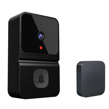 Безжична камера за видеодомофон ABHU с безжичен звънец, домофон HD нощно виждане, WiFi, акумулаторна батерия звънец за сигурност