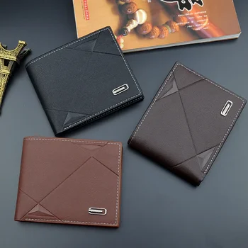 Нов мъжки портфейл, мъжки кратък чантата с няколко карти, модерен случайни чантата за младите хора, тънък трикуспидалната странично оттичане, с мек портфейл, портмоне за мъже