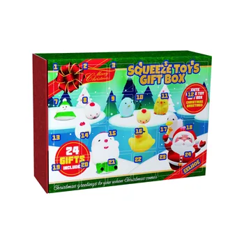 24 Окото Коледен календар за обратно броене, сжимающие играчки, Успокояващ Допир сжимающие неспокойни, Набор от играчки за Коледно парти за деца и възрастни