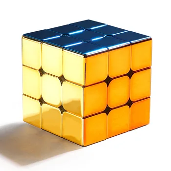 Метална Магнитна Златна пъзел Cubo Magic Cube 3x3 Speed Cibe M3 3x3x3 Magico Cubo Играчка Cibo