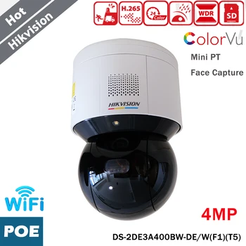Hikvision 3-инчов 4-Мегапикселова Мрежова IP камера WiFi Mini PT с възможност за заснемане на мастило снимки на лицето, Звукова/визуална аларма DS-2DE3A400BW-DE/W (F1) (T5)