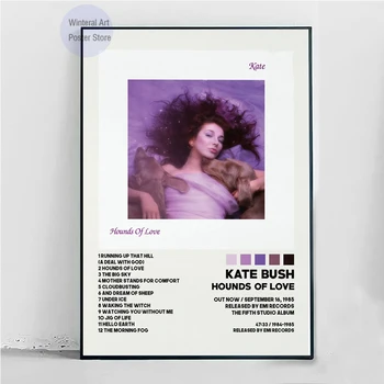 MT1326 Kate Плакати Bush Hounds of Love Корица на Музикален албум Стенни Художествена Картина на Платно Картина, Плакат Щампи Хол Начало Декор