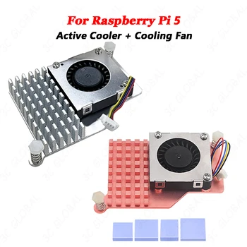 За Raspberry Pi 5 Активен Охладител Контролирани Комплект за Активно Охлаждане с Регулируема Скорост на Въртене на Вентилатора за Охлаждане на Радиатора за Охлаждане