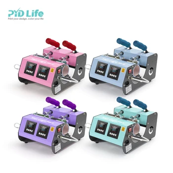 Обичай Цветно лого PYD Life 2 блок за управление на 3 Нагревателя 20 мл 30 мл сублимационен печат на машина за термично пресоване на двойна чаши-чаша