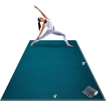 Премиум много голямо килимче за йога - много дебел и ультраудобный, нетоксичен, нескользящий подложка за упражнения бос с размери 9 x 6 x 8 мм