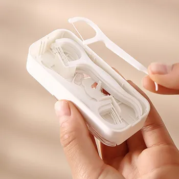 Пластмасова автоматична преносима конец за зъби, кутия за съхранение, опаковка за зъбни конци, удобен, Практичен, отличен за пътуване, къмпинг