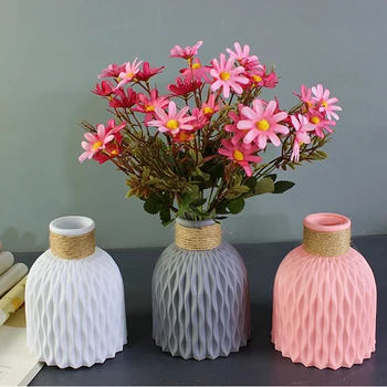 Модерна ваза за цветя, имитирующая Керамична саксия, декорация на дома, Пластмасов ваза, Цвете споразумение, декорация на дома, в скандинавски стил