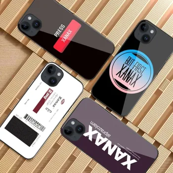 ПРЕКРАСНО ЛЕКАРСТВО XANAXS Калъф За Телефон iPhone 14 13 12 11 XS X 8 7 6 Plus Mini Pro Max SE 2022 Черно PC TPU със Стъклен Капак на Телефона