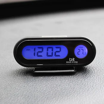 Електронни автомобилни часовници за освобождаване на въздух, Цифрово измерване на температура С подсветка на Часовника на арматурното табло на автомобила, Автомобилни аксесоари-клипове