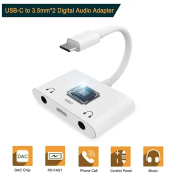 USB Адаптер C с Жак 3,5 ММ Type C За Samsung Tab S8 S9 S6 S7 iPad 3 В 1 PD Бързо Зареждане на Аудио Конвертор Чип КПР Aux Кабел