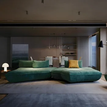 Италиански Лек Текстилен диван с луксозен технология, Лесен е Модерна всекидневна, Скандинавски Модулен Диван от Тофу
