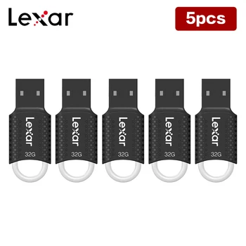 Оригинален Lexar JumpDrive V40 USB 2.0 Флаш Памет 32GB 5pcs 10pcs Memory Stick Черен Дизайн Ключодържател-USB-Диск U-Stick За PC