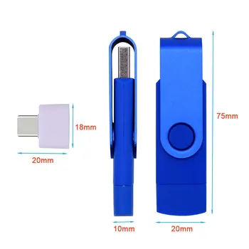 100 бр. цветни USB устройство 2.0 OTG 64 GB USB устройство (TYPE-C и верига)