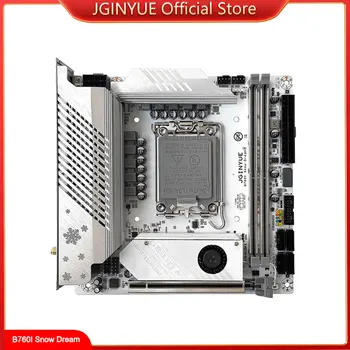 Дънна платка JGINYUE B760i LGA 1700 Поддържа Оперативна памет Intel Core 12th 13th DDR4 3200 Mhz най-Новата версия на mini itx B760i-Snow Dream