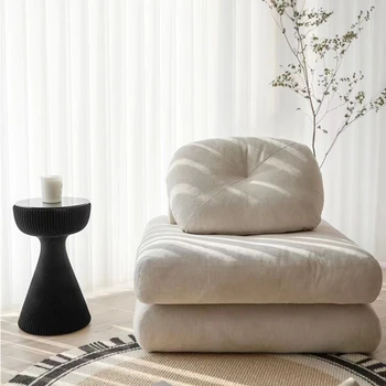 Текстилен разтегателен диван Mochi с блок за приготвяне на тофу с двойна употреба, сменяеми моющийся модул в скандинавски кремовом стил, Интернет, за мързелив малък апартамент c