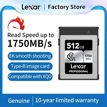 Lexar CFexpress Type B Card Сребърна Серия от 128 GB, 256 GB, 512 GB PCIe Gen3x2 Карта Памет 1000 MB/s за Цифров Огледално-рефлексен Фотоапарат с видео RAW 4K