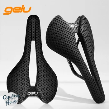 Гелу 3D Печат Кормило Седло От Въглеродни Влакна Ultralight 166 г Куха Удобна Cellular Възглавница Пътен Велосипед МТВ Дышащее Седалка