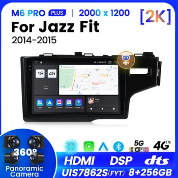 Сензорен екран За Honda Jazz 3 2015-2020 Fit 3 GP GK 2013-2020 Авто Радио Мултимедиен Плейър GPS Навигация 4G Carplay 2Din DTS