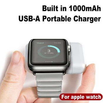 За Apple Watch 1000 mah и USB Зарядно Устройство Преносима Безжична Магнитна Поставка Аксесоари За iWatch 1 2 3 4 5 6 7 8 Se Ultra series