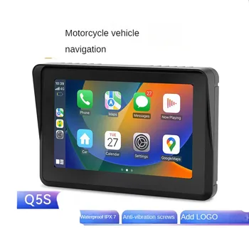 IPX7 Водоустойчив 1080P 7-инчов WiFi Безжичен Carplay Android-Авто Dvr за мотоциклет Монитор Dash Cam GPS Навигация ГУМИТЕ