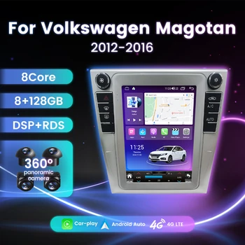 Вертикален екран Tesla за Volkswagen VW Magotan 2012-2016 Автомобилна GPS навигация стерео Радио мултимедиен плеър без 2 Din DVD BT5.0